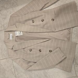 Calvin Klein Light Tan Checkered Blazer